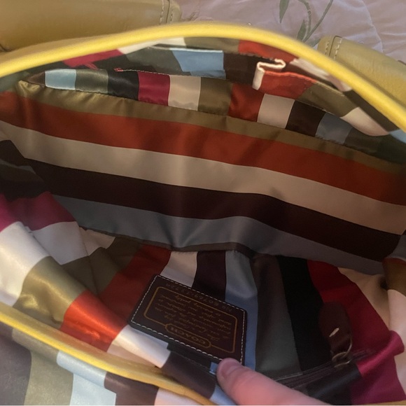 NWT Coach 2007 Leigh Leather Pocket Flap Bag, Y2K in yellow citron RARE Vintage - Picture 11 of 13